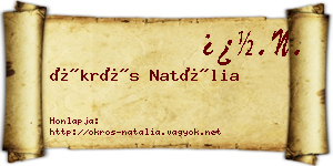 Ökrös Natália névjegykártya